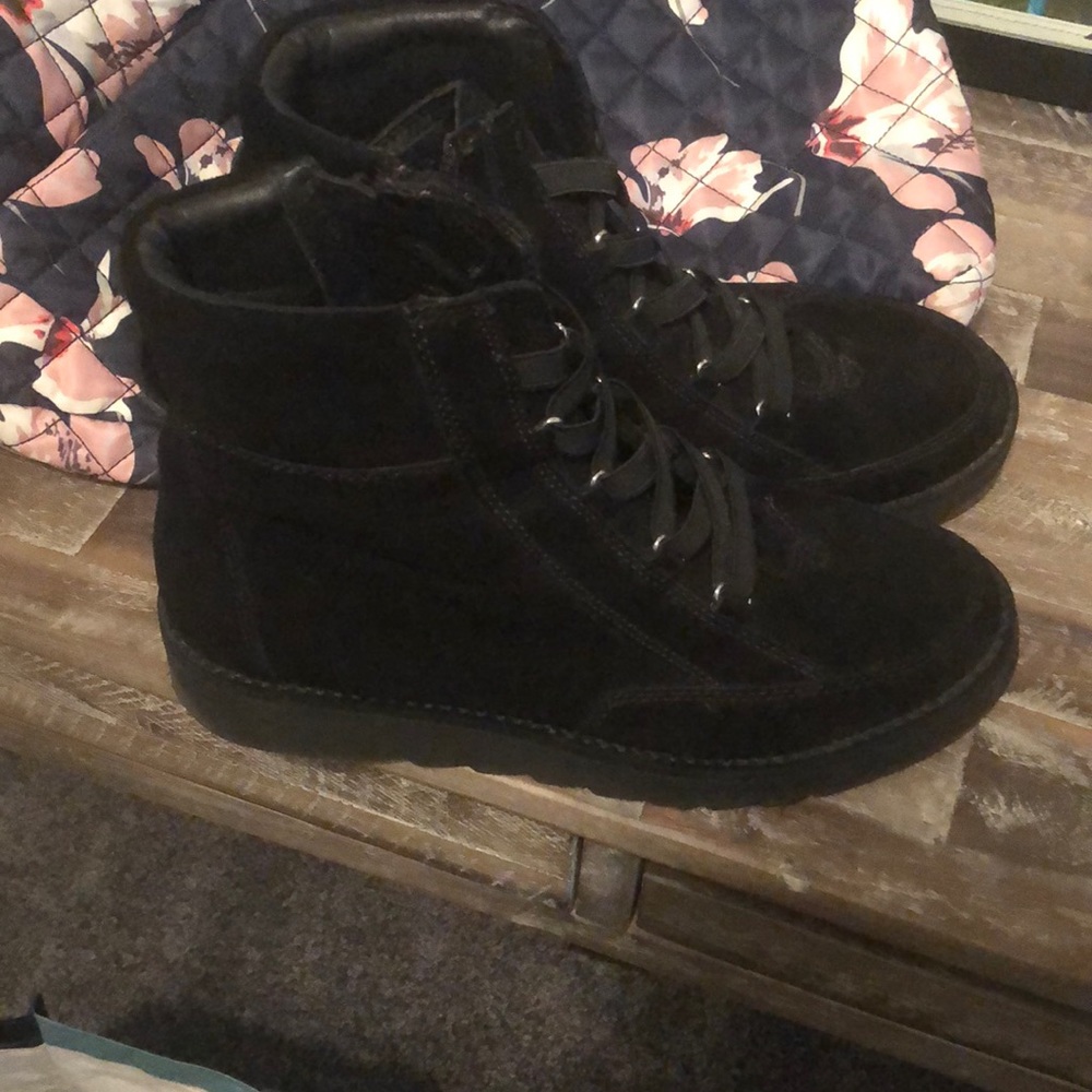 Cute black suede boots